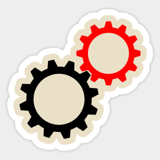 Red and black Gears Sticker